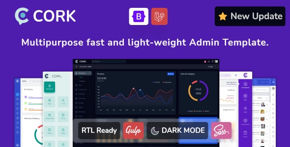 Cork v1.9.0 - Responsive Admin Dashboard Template