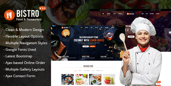 Bistro v1.1 - Food & Restaurant HTML Template