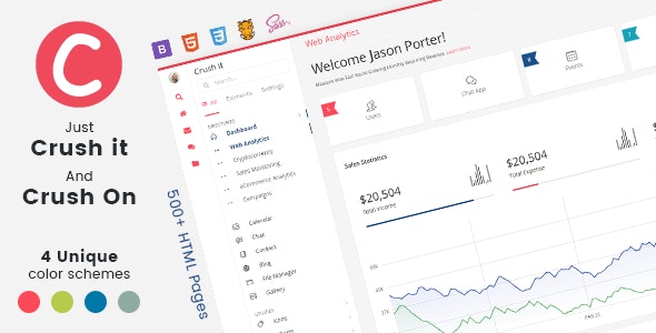 Crush it v1.0 - Bootstrap Admin Application Template & Ui Kit