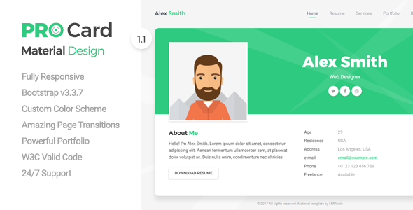 ProCard - Resume/CV & vCard