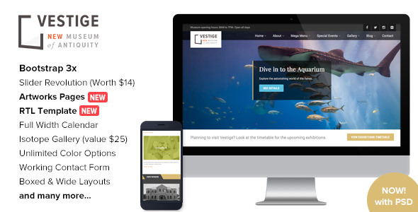 Vestige Museum v1.5 - Responsive HTML5 Template