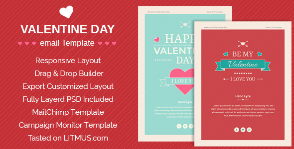Happy Valentine wishes Email + ThemeBuilder Access