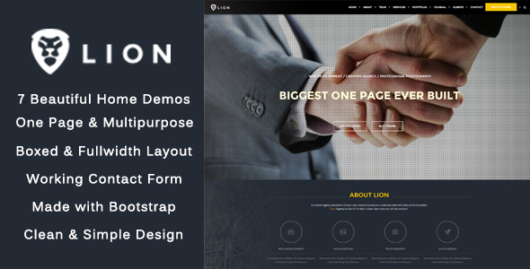 Lion - One Page & Multipurpose HTML Theme