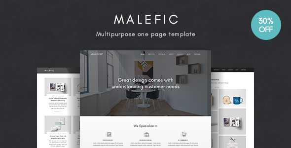 Malefic - Multipurpose One Page HTML5 Template