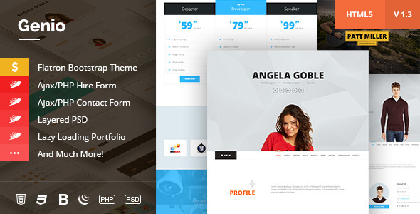 Genio - OnePage Resume, Personal Portfolio Template