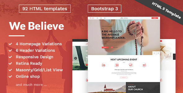WeBelieve - Church, Charity Responsive HTML5 Template