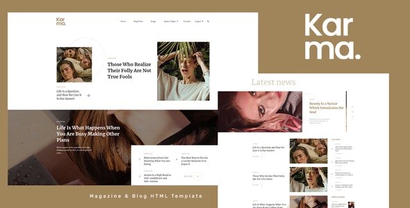 Karma v1.0 - Magazine and Blog HTML Template