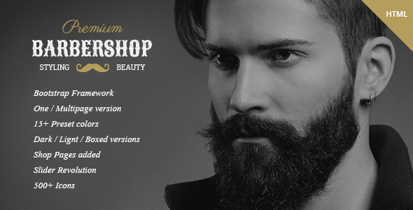 BarberShop - Hair Saloon Spa Tattoo HTML Template
