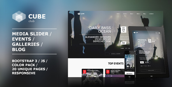 Club Cube - responsive HTML5 theme for night club