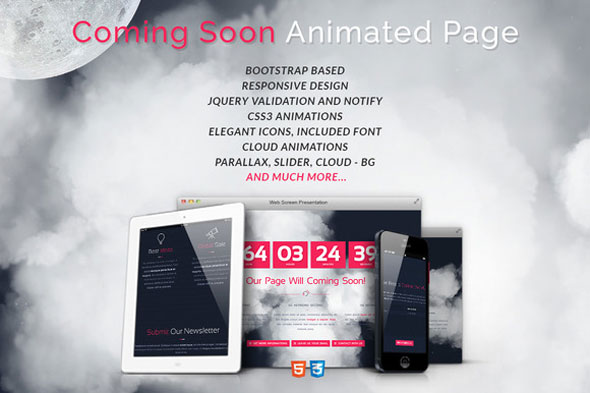 Cloudy - Creativemarket Coming Soon Page Template
