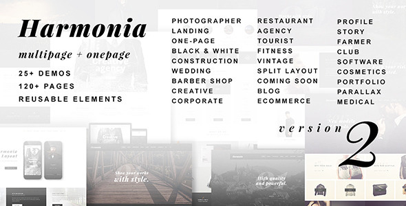 Harmonia v2.0 - Multipurpose One/Multi-Page Template