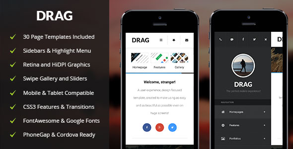Drag - Mobile & Tablet Responsive Template