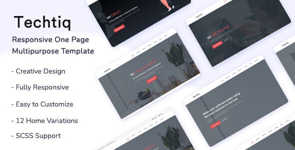 Techtiq v2.0 - Responsive One Page Multipurpose Template