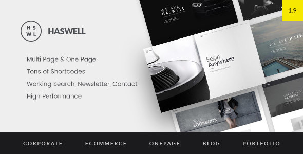 Haswell v1.9.2 - Multipurpose One & Multi Page Template