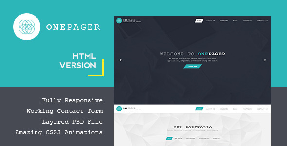 Onepager - Responsive One Page HTML Template