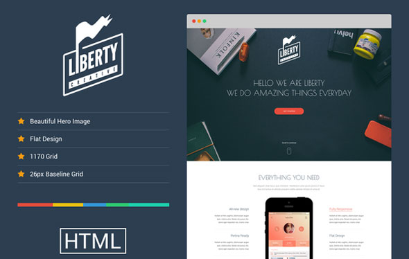 Liberty - Creativemarket One Page HTML Template