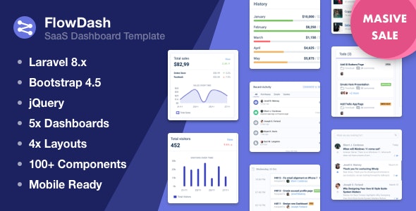 FlowDash v1.0 - Laravel 8 + HTML SAAS Template