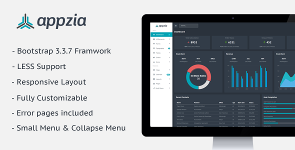 Appzia - Responsive Admin Dashboard