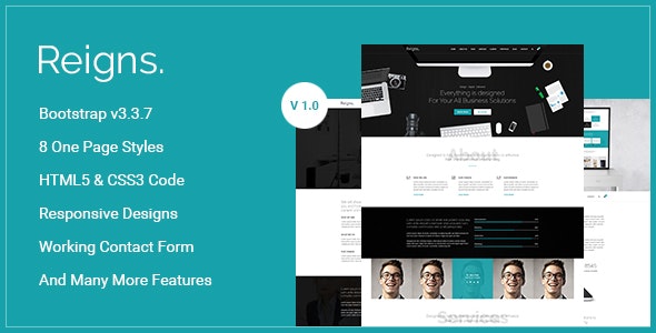 Reigns v1.0 - Professional One Page HTML5 Templates