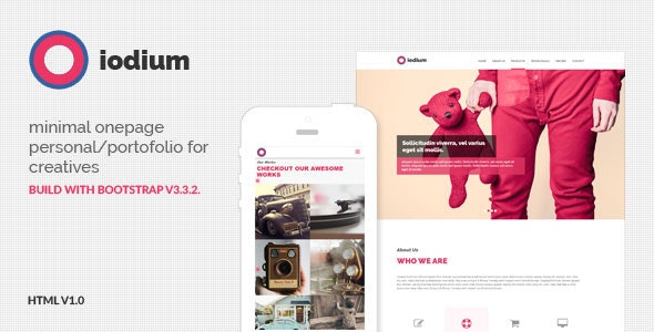 Iodium v1.0 - Minimal Onepage Personal/Portofolio
