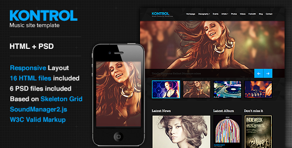 Kontrol - Music Site Template