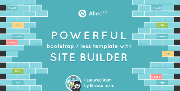 Allec v1.13 - Bootstrap/LESS Template with Site Builder