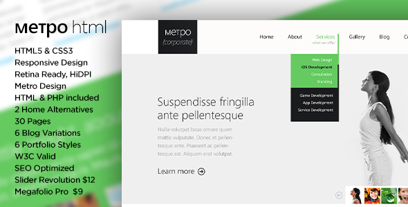 Metpo - Responsive Retina HTML5 Template