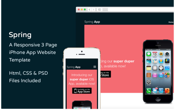 Spring - Creativemarket iPhone App Website Template