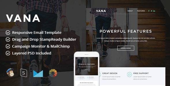 Vana v1.0 - Responsive Email + StampReady Builder
