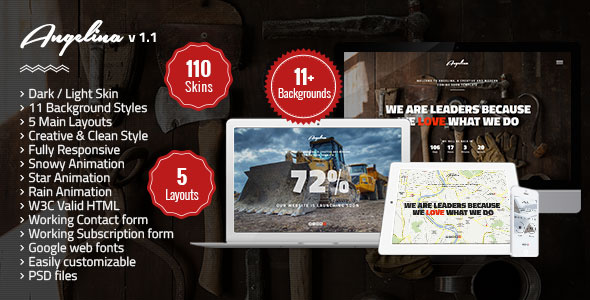 Angelina - Responsive Underconstruction Landing Page
