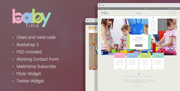 BabyTime - Babysitter, Nurse and Preschool Education HTML Template