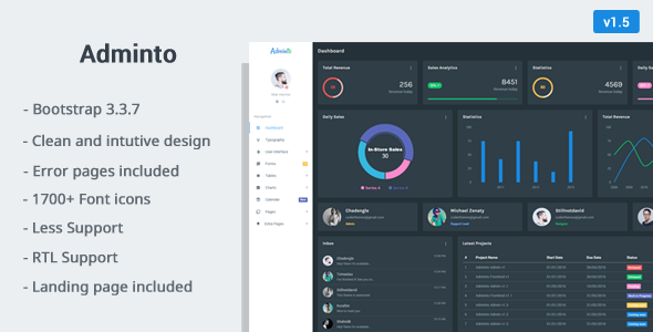 Adminto v1.5 - Responsive Admin Dashboard