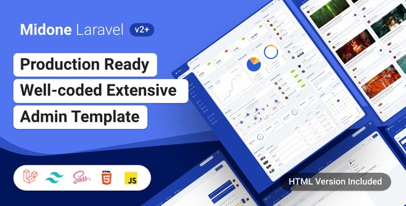 Midone v2.0.3 - HTML & Laravel 8 Admin Dashboard Template