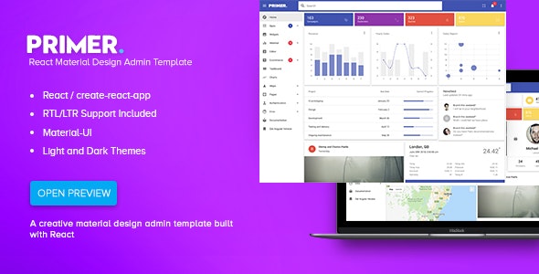 Primer v1.1.0 - React Material Design Admin Template
