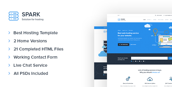 Spark v1.1 - Responsive Hosting & Technology Site Template