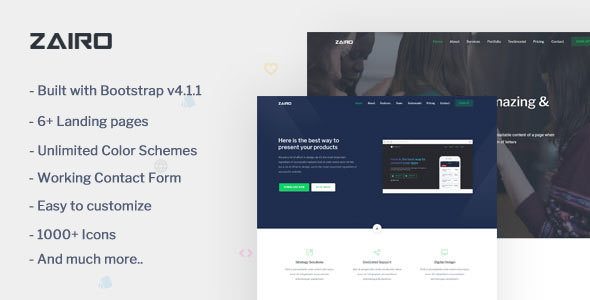 Zairo - Multipurpose Bootstrap 4 Landing Page Template