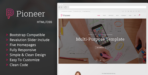 Pioneer - Multi-Purpose HTML 5 / CSS 3 Corporate Template