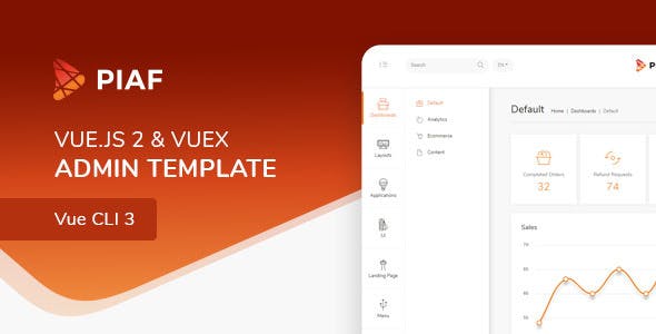 Piaf Vuejs v3.0.5 - Vuejs Admin Template