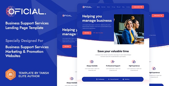 Oficial v1.0 - Business Support Services HTML Landing Page Template
