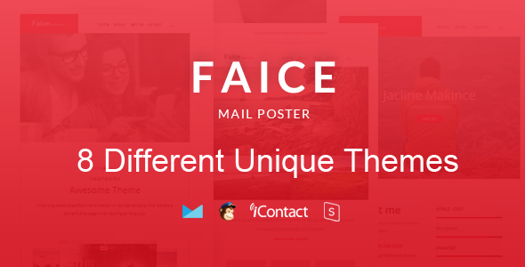 Faice Mail - 8 Unique Responsive Email set + Online Access