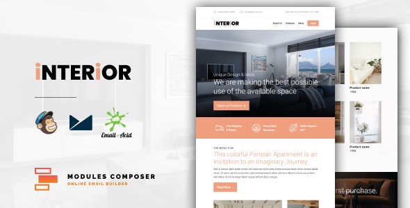 Interior v1.0 - E-Commerce Responsive Furniture and Interior design Email with Online Builder