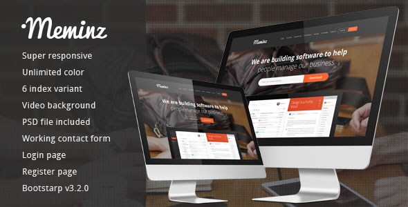 Meminz - Download Software Landing Page