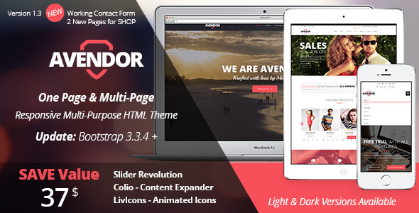 AVENDOR - One Page / Multi Page Multipurpose