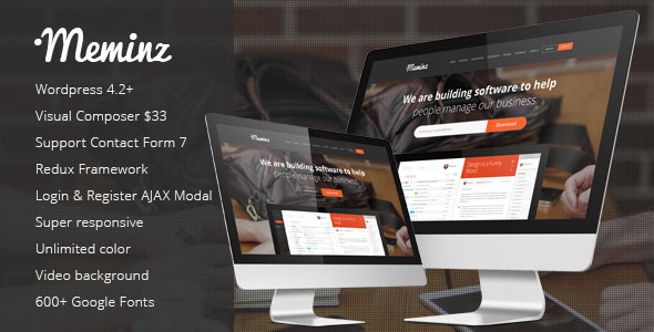Meminz v1.2.1 - Download Software Landing Page Theme