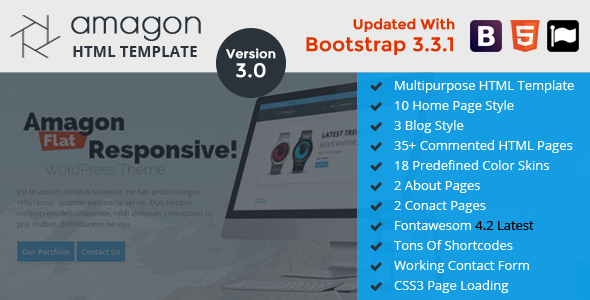 Amagon - Bootstrap Flat Multipurpose HTML5 Template