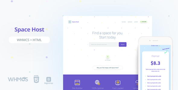 Space Host WHMCS & HTML Landing Page