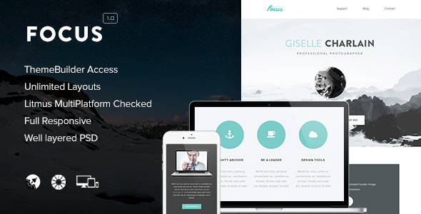 Focus – Responsive Email + Themebuilder Access