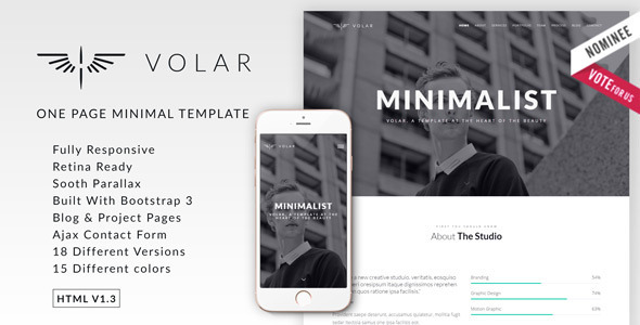 Volar - One Page Minimal Parallax Template