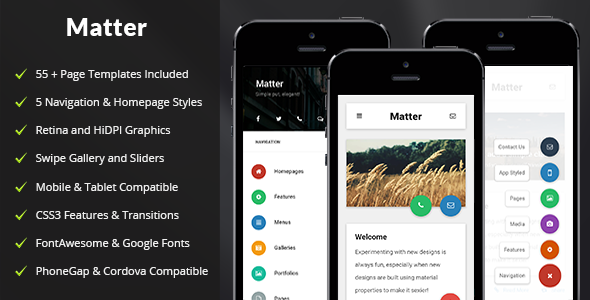 Matter - Mobile & Tablet Responsive Template