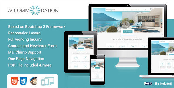 Accommodation - Themeforest Landing Page